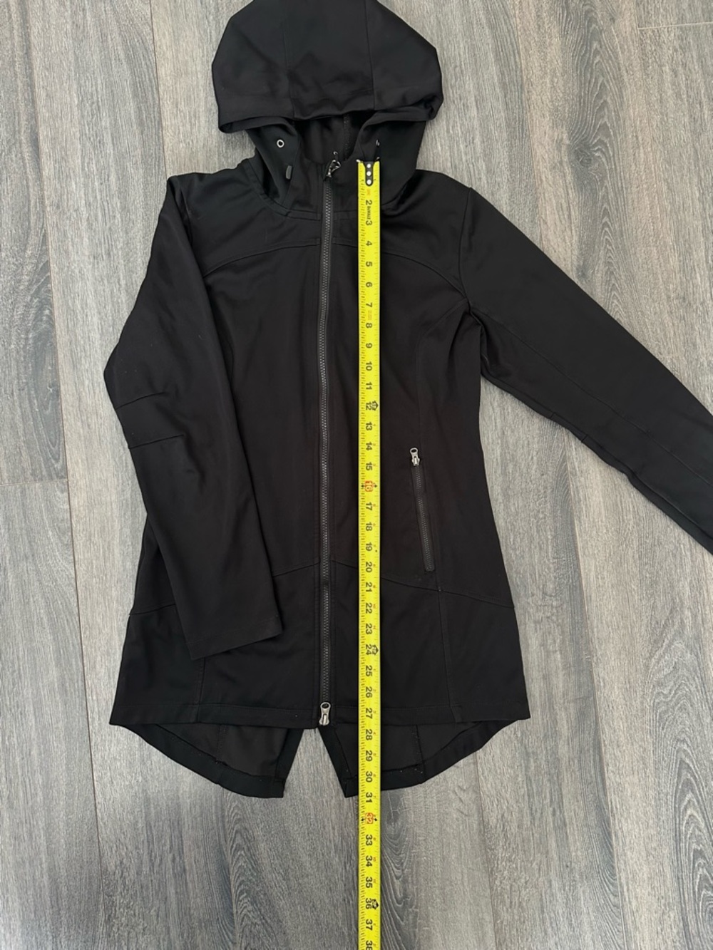 Mondetta Black Hooded Softshell Parka Silhouette Lightweight Activewear Jacket - Picture 6 of 8